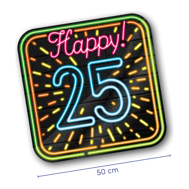 Deurbord - 25 jaar - Neon