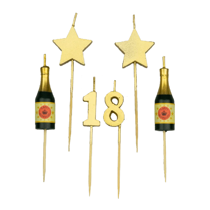 Taartkaarsjes Set 18 Jaar (6st)