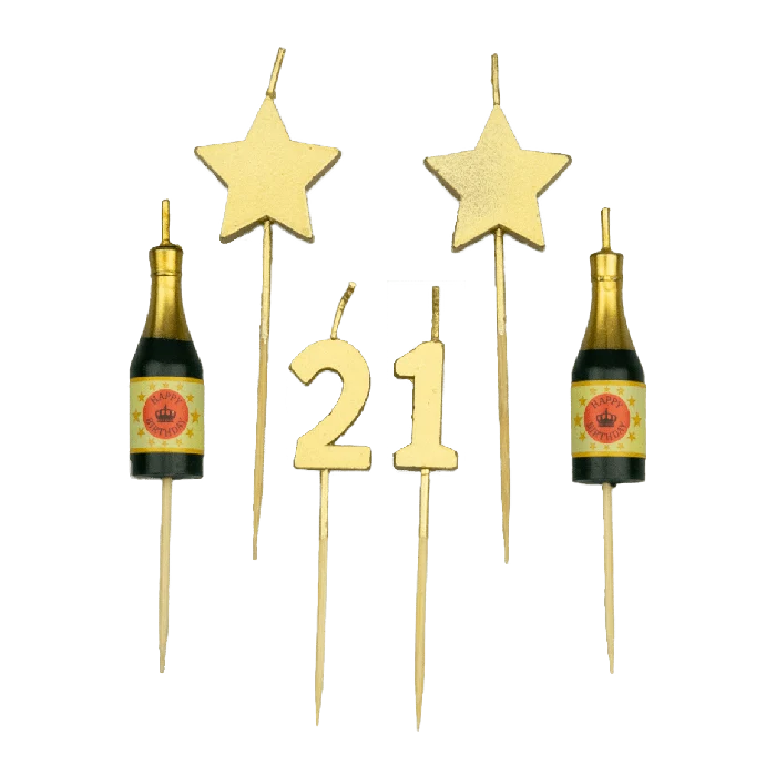 Taartkaarsjes Set 21 Jaar (6st)