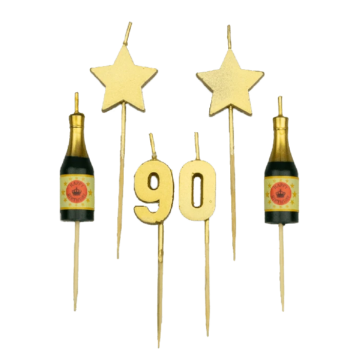 Taartkaarsjes Set 90 Jaar (6st)