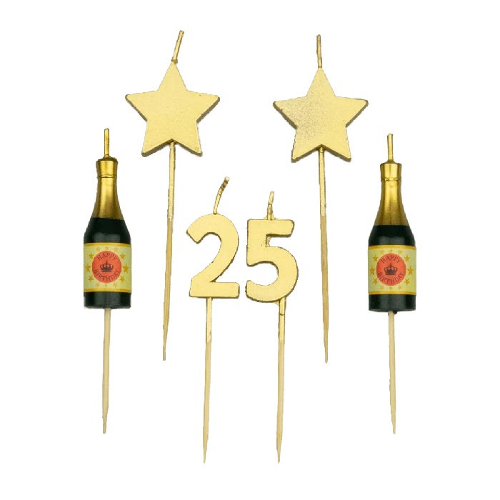 Taartkaarsjes Set 25 Jaar (6st)