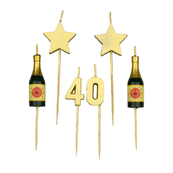 Taartkaarsjes Set 40 Jaar (6st)