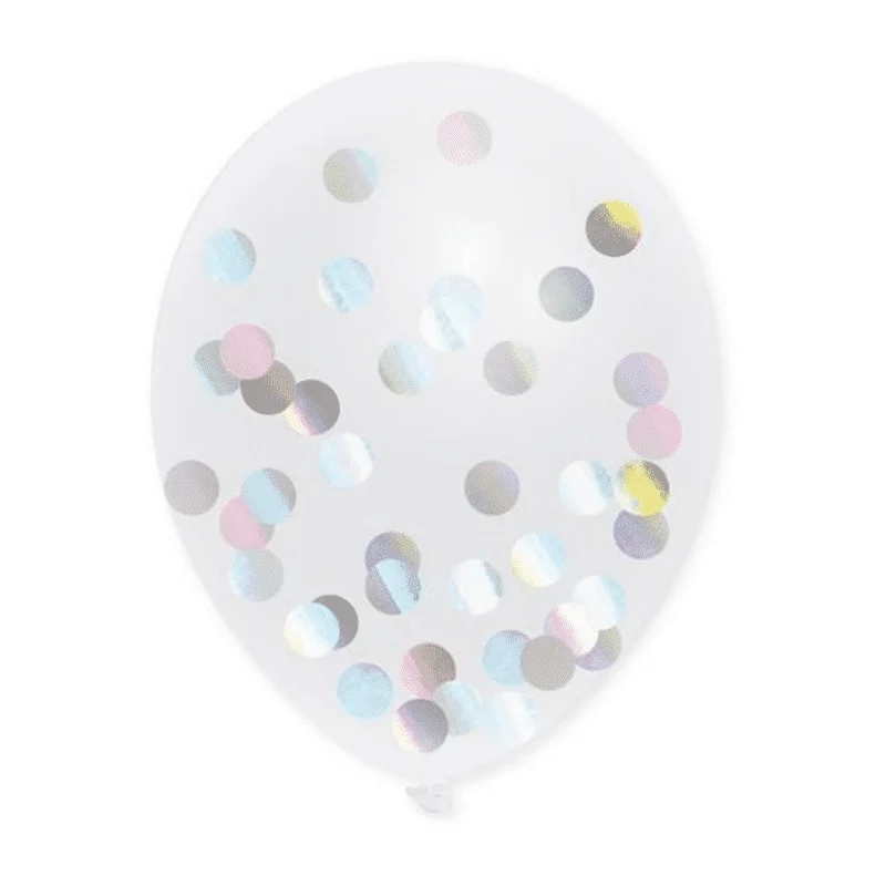 Confetti Ballonnen Holographic, 30cm, 5 stuks