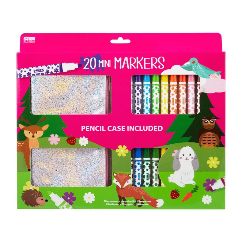 Set Mini Markers 20st incl. glitter etui