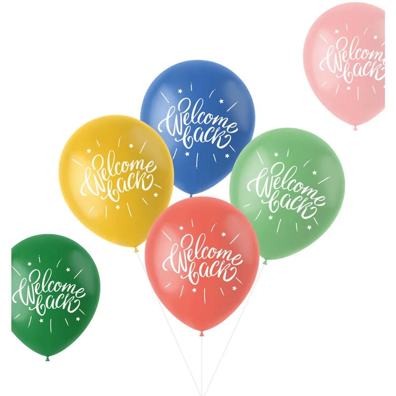 Ballonnen 'Welcome back' Meerkleurig (6st)
