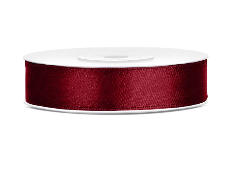 Satijnlint Bordeaux Rood 12mm/25m