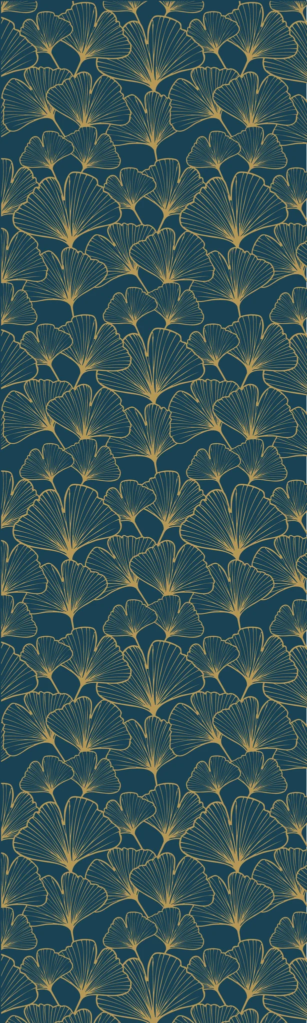 Inpakpapier Waterlelies Blauw/Goud