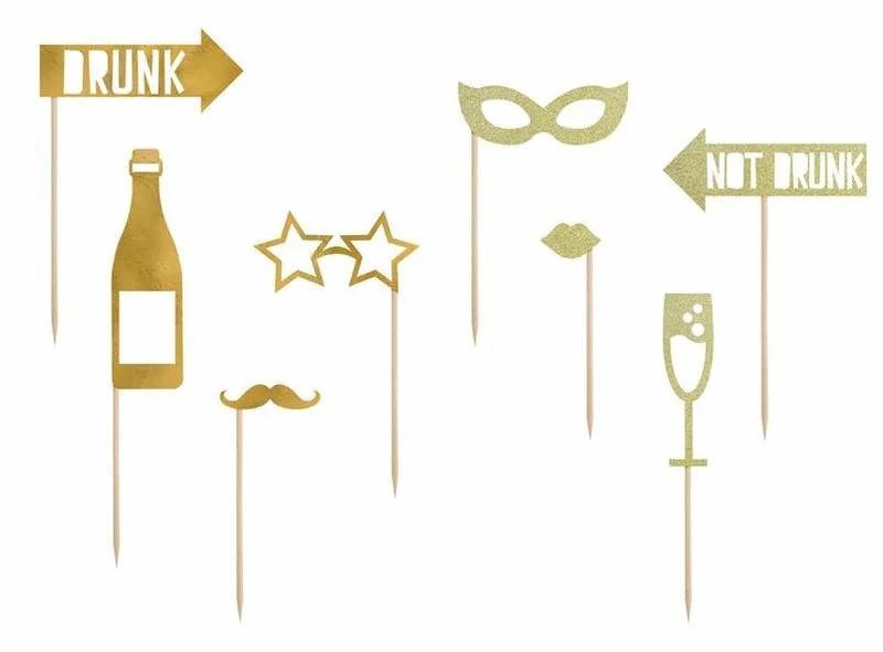 Photo Booth Props Party Goud