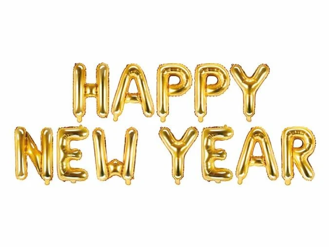 Folieballonnen Happy New Year Goud