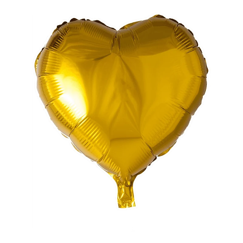 Folieballon hart - Goud - 46cm