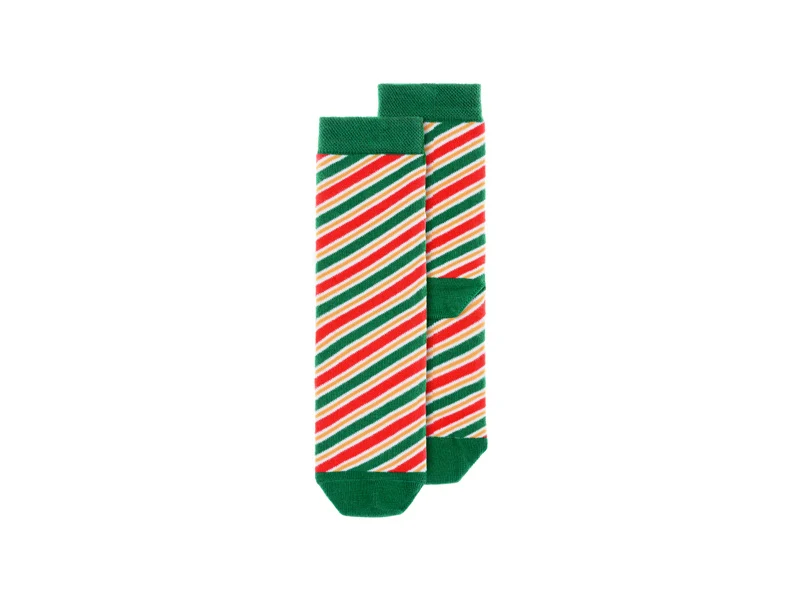 Kerstsokken kind Gestreept Rood/Groen