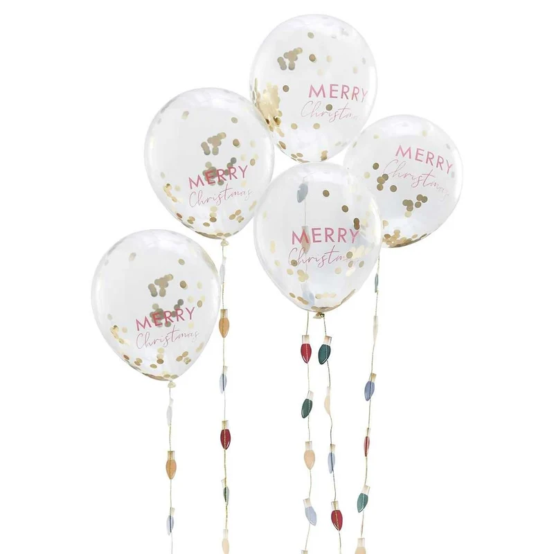 Confetti Ballonnen 'Merry Christmas' (5st)