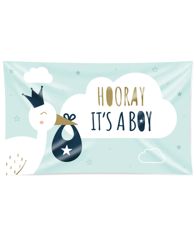 Gevelvlag Geboorte 'Hooray It`s A Boy'