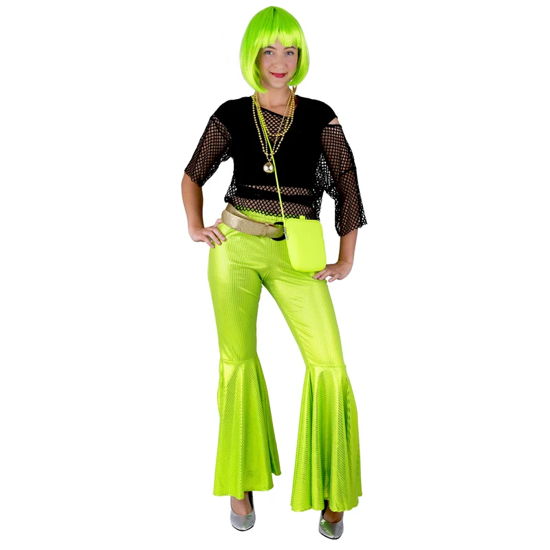 Disco broek groene pailletten