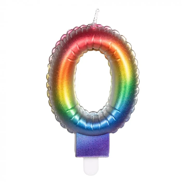 Kaarsje Regenboog Cijfer 0