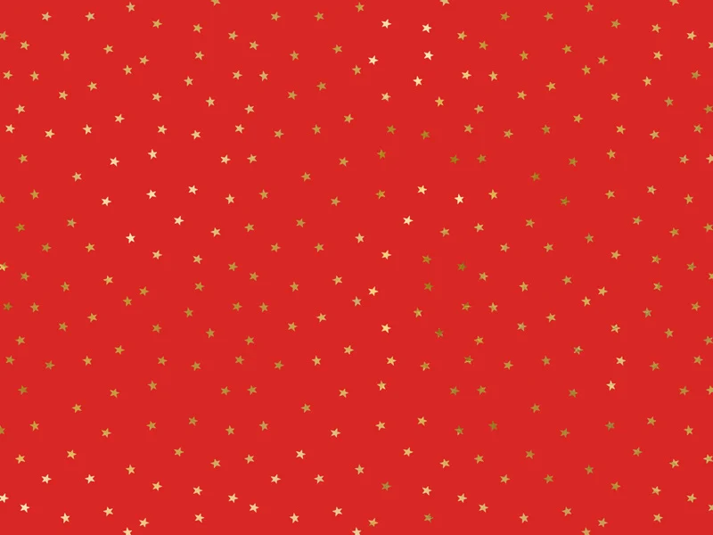 Inpakpapier Rood met Gouden Metallic sterren