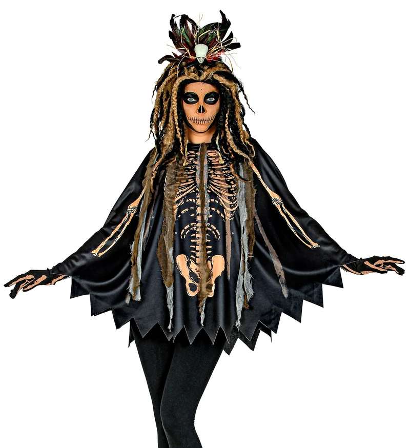 Voodoo priester poncho volwassenen