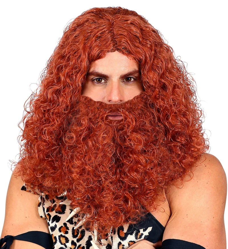 Pruik Holbewoner Met Baard