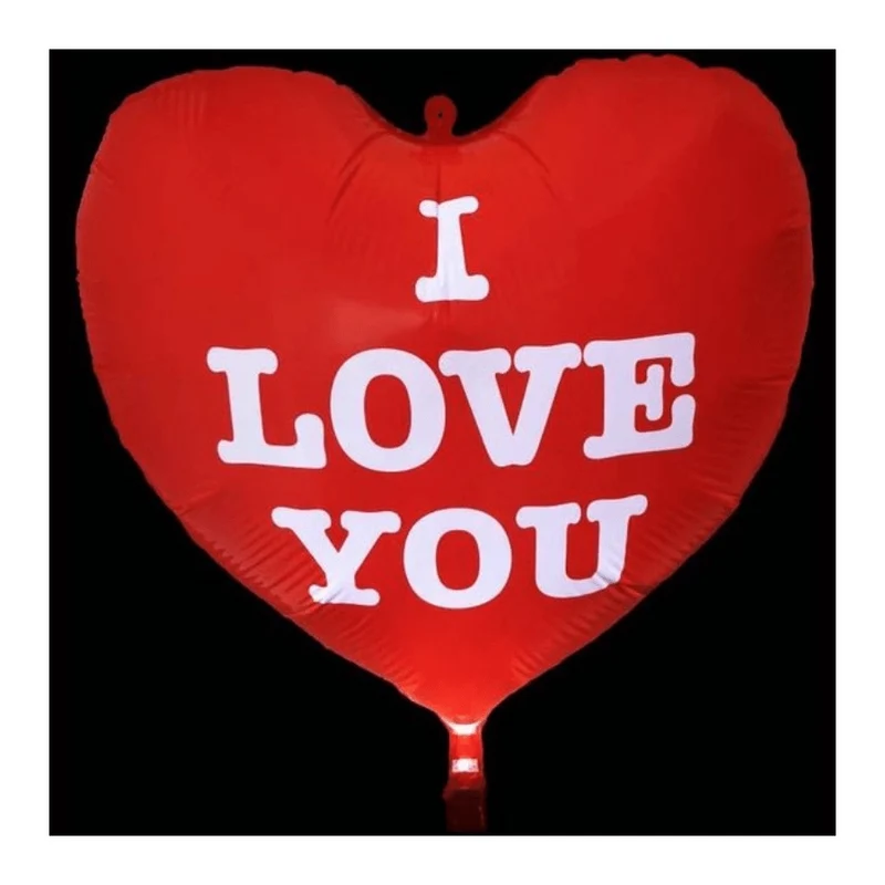 Folieballon Led Hart I love You 62cm leeg