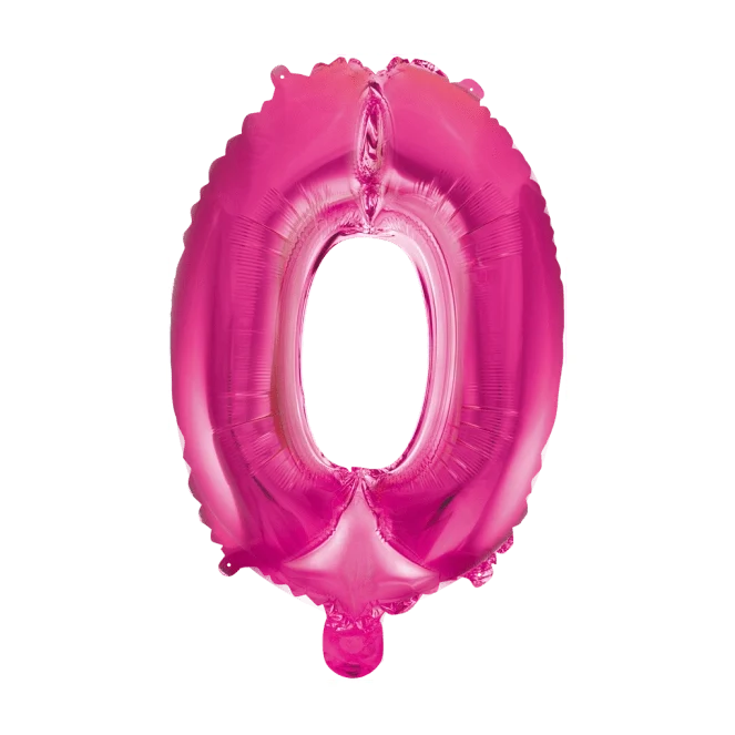 Folieballon cijfer 0 roze 86cm