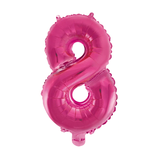 Folieballon 8 jaar roze 86cm