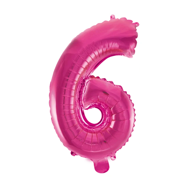 Folieballon 6 jaar roze 41cm