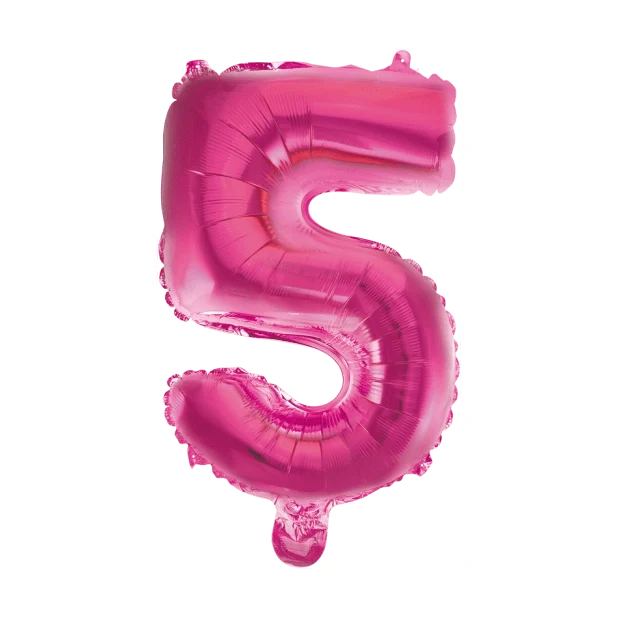 Folieballon 5 jaar roze 86cm