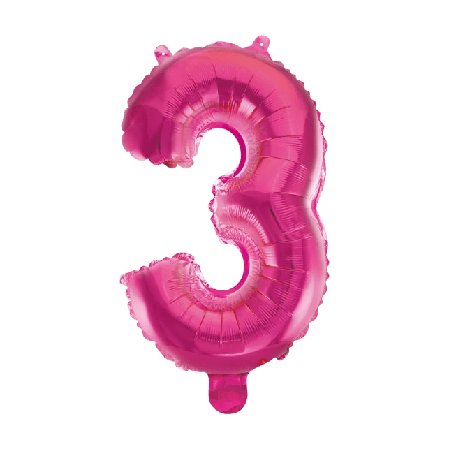 Folieballon 3 jaar roze 86cm