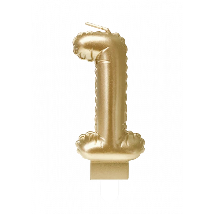Folie Ballon Kaarsje Cijfer '1' Goud