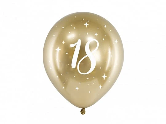 Glossy Ballonnen 18 goud (6st)