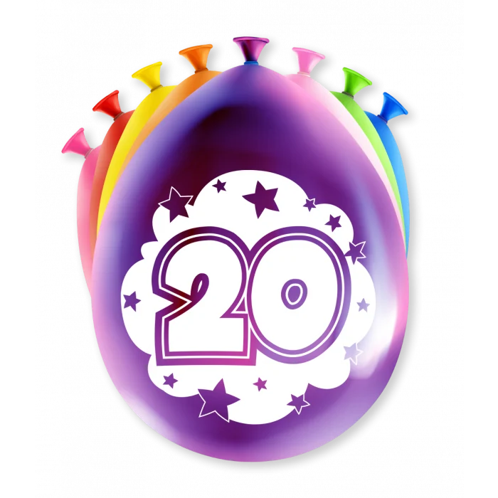 Party Ballonnen 20 Jaar (8st)