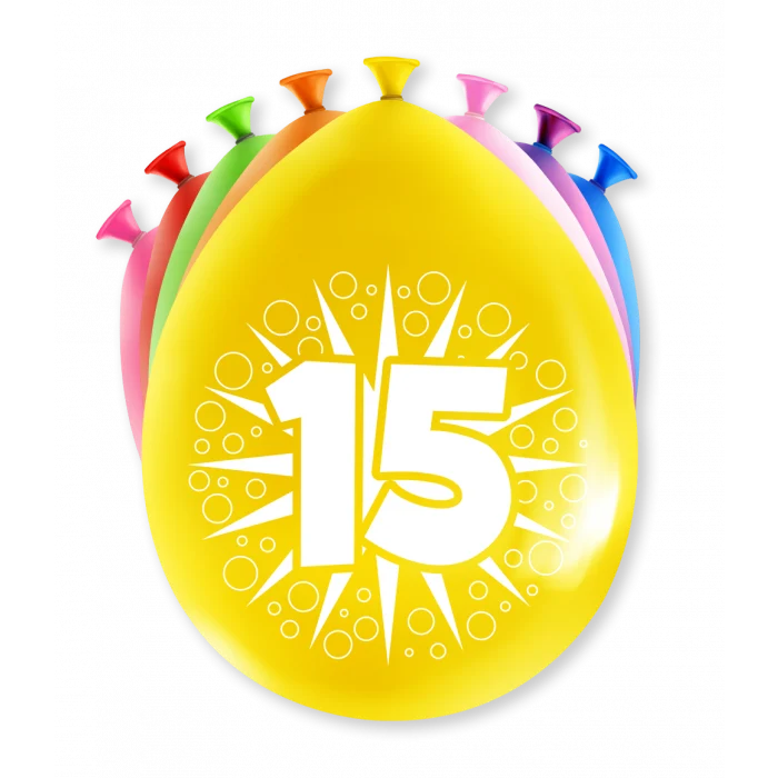 Party Ballonnen 15 Jaar (8st)