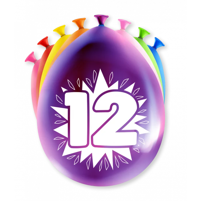 Party Ballonnen 12 Jaar (8st)