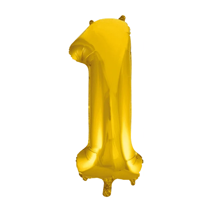 Folieballon 1 jaar Goud 41cm