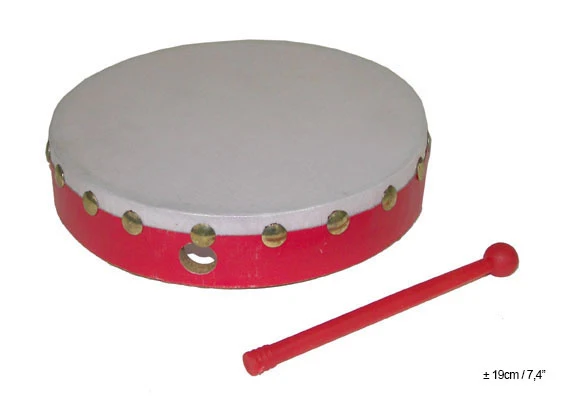 Hand trommel rood met stokje
