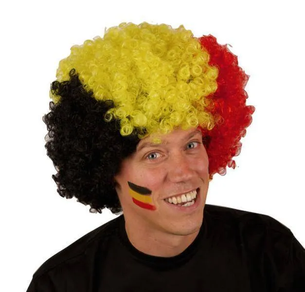 Pruik krullenbol groot Belgie