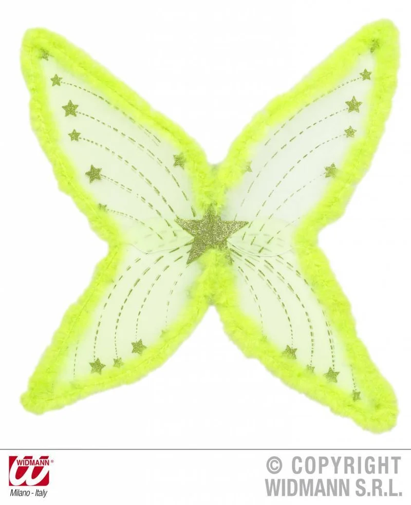 Maxi vleugel glittergroen met marabou