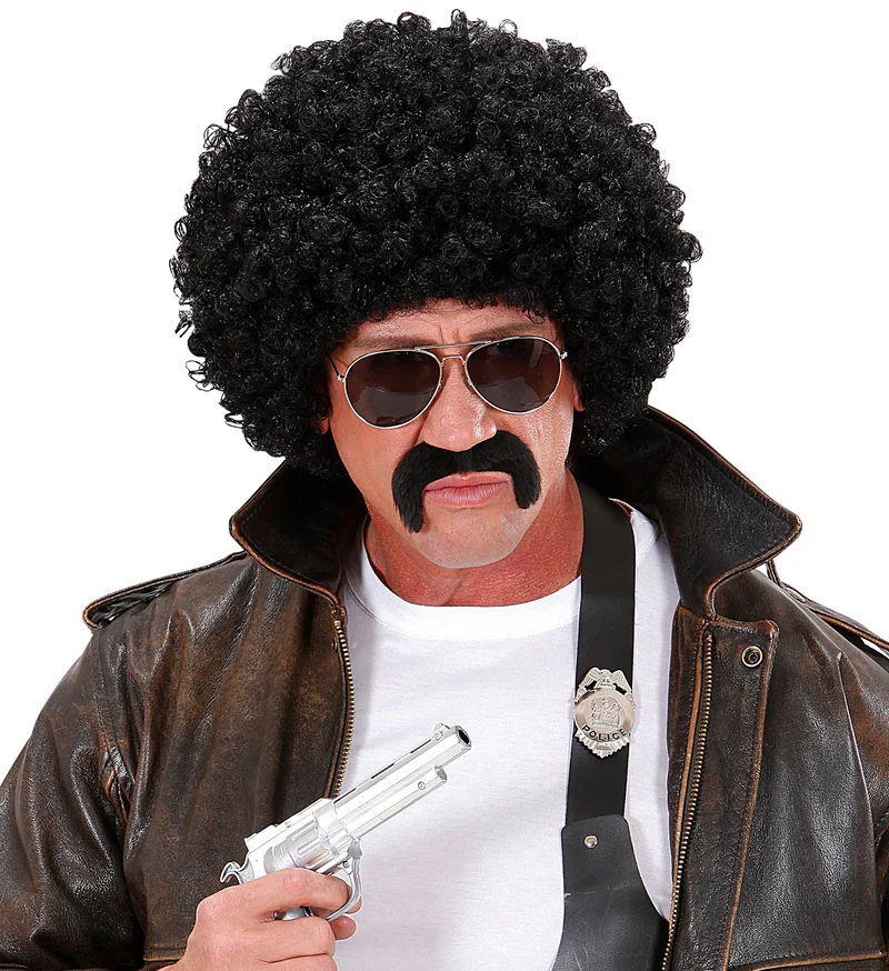 Afro pruik zwart
