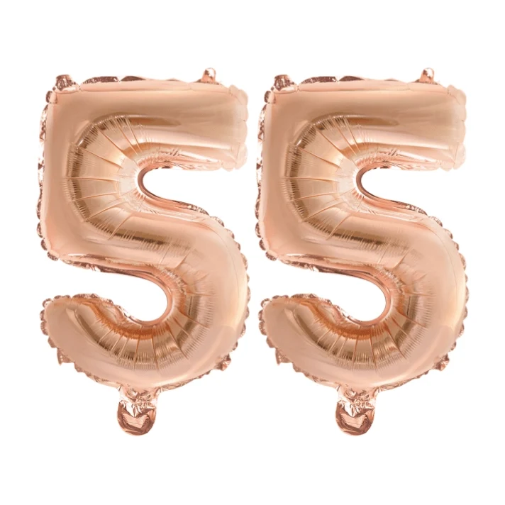 Folieballon 55 jaar Rosé Goud 41cm