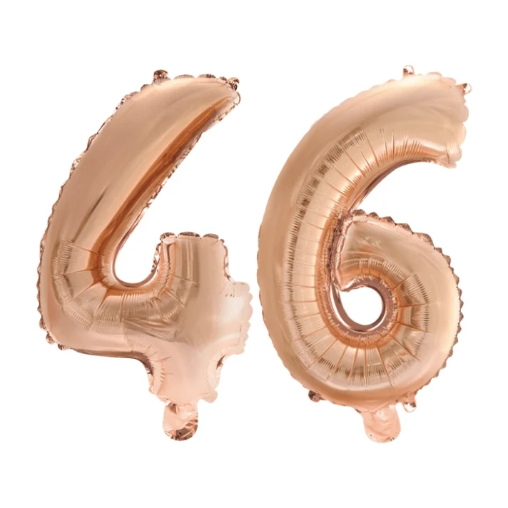 Folieballon 46 jaar Rosé Goud 41cm