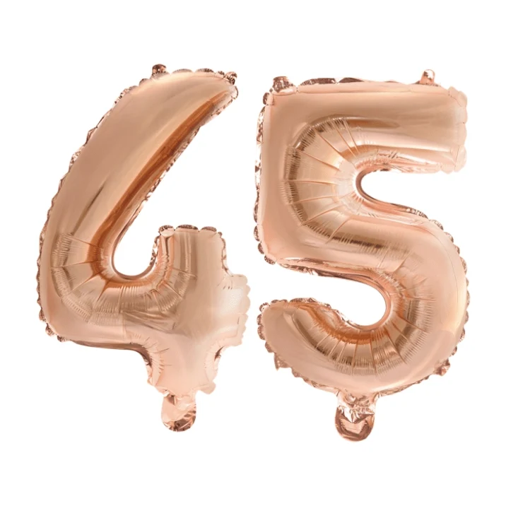 Folieballon 45 jaar Rosé Goud 41cm