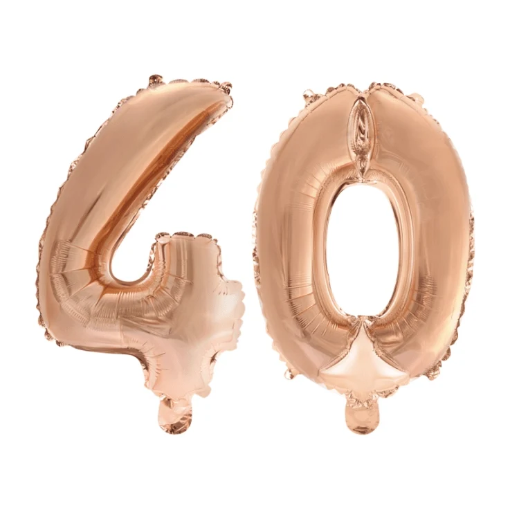 Folieballon 40 jaar Rosé Goud 41cm
