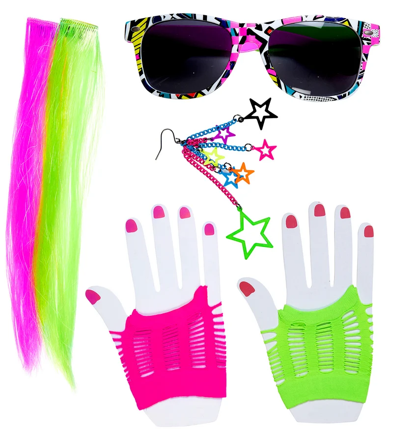 Verkleedset retro neon jaren 80