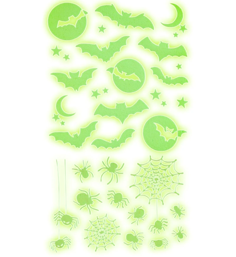 Halloween decoratie stickers Glow in the dark