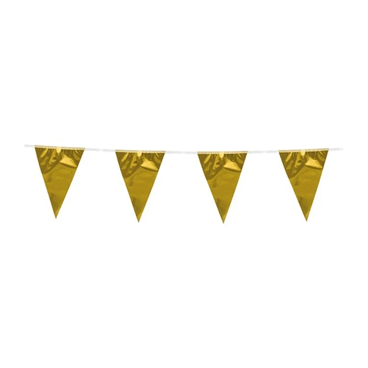 Vlaggenlijn 10 meter Metallic goud