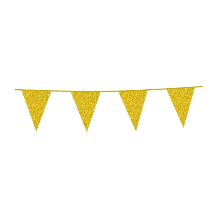 6 meter gouden glitter vlaggenlijn (20x30cm)