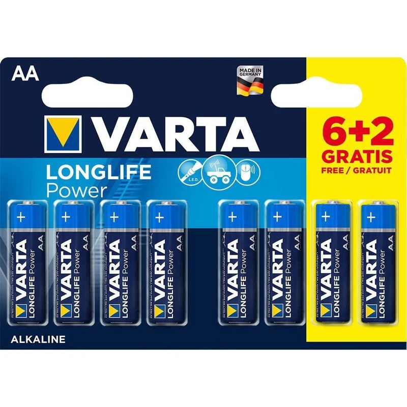Longlife Power Alkaline AA Batterijen (8st)