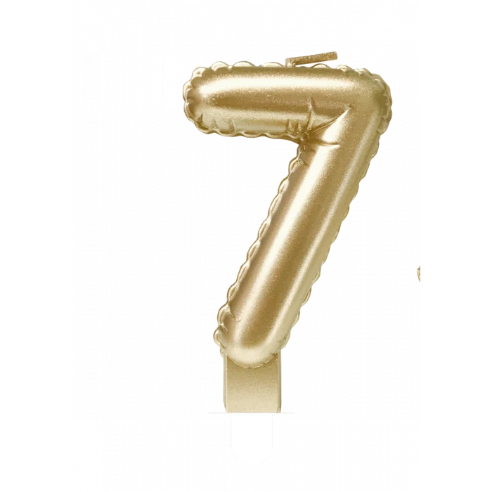 Folie Ballon Kaarsje Cijfer '7' Goud