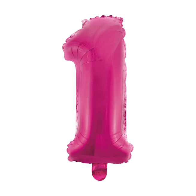 Folieballon 1 jaar roze 86cm