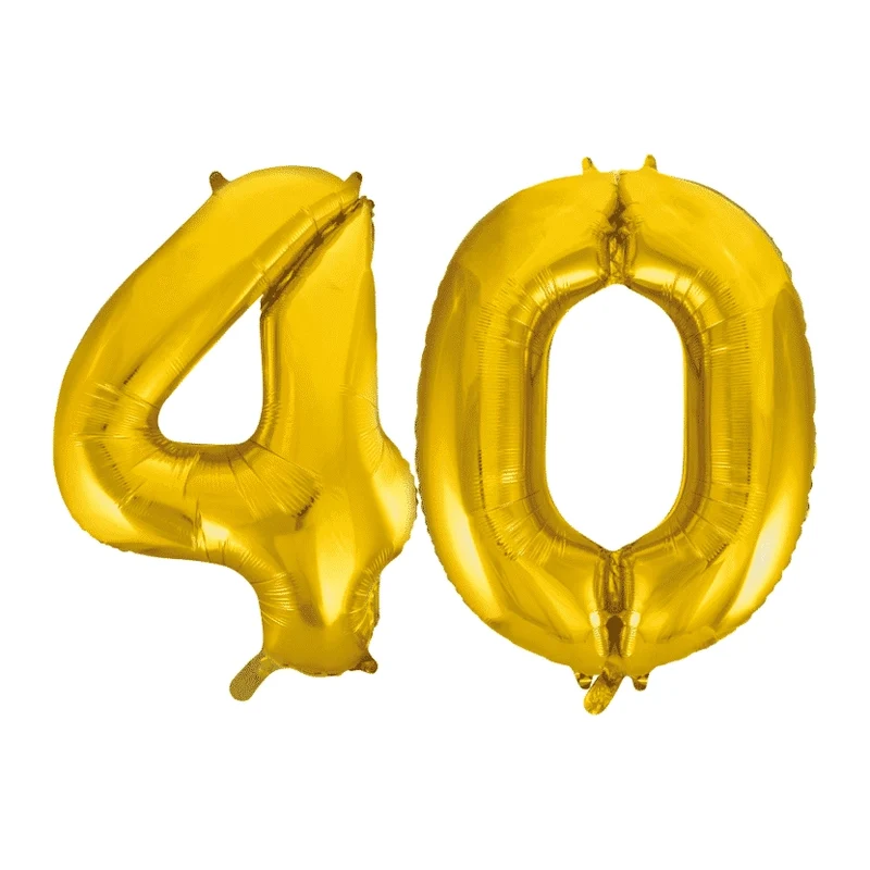 Folieballon 40 jaar Goud 41cm